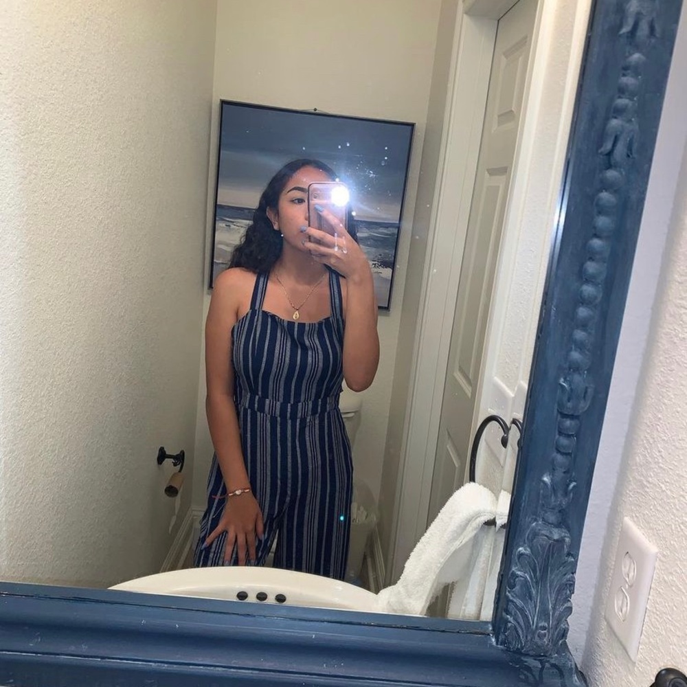 Blue jumpsuit